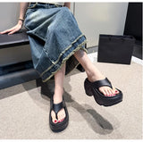 Women Beach Flip Flops Summer Platform Shoes Soft EVA Female Indoor Street Slippers Korean Style Girls Daily Walking Sandals