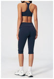 Summer Color Blocked Yoga Sets Women Slim Sports Bra High Waist Pants Fitness Suits Outwear Gym Running Push Up Workout Clothes