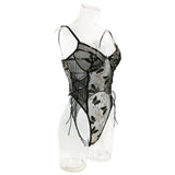 Bikini Fashion Sexy Butterfly Embroidery Slim-Fit Sexy All-Match Jumpsuit for Women