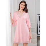Summer Short Sleeve Night Dress Women Home Clothes Sleepwear Soft and Comfortable Nightdress Nightgown Loungewear Pyjama Femme