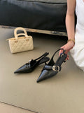 White Thin Heeled Sandals 2026 Women's Low-Heeled Shoes With Strap Brown Summer 2026 New Girls Fashion French OL Single Shoes