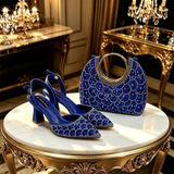 Doershow  fashion High Quality African Style Ladies Shoes And Bags Set Latest silver Italian Shoes And Bag Set For Party HGH1-1