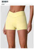 Outdoor Running Yoga Shorts Women Summer Crossed V Waist Hip Lifting Fitness Tight Sports Pants Quick Drying Gym Fitness Shorts