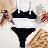 Sexy Splicing Ribbed Bikinis High Waist Bikini 2026 Female Swimsuit Women Swimwear Two-pieces Bikini Set Bathing Suit Swim Lady
