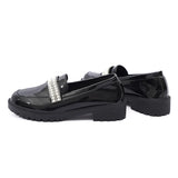 Fashion Pearls Decor Platform Loafers Women College Style Thick Heels Pu Leather Shoes Woman Plus Size 43 Student Shoes Female