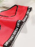 Women's High Waist Panties  Letter Elastic Waistband Soft Ribbed Fabric Comfortable Briefs for Daily Wear women bra K2809