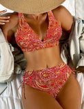 2026 Drawstring Bikinis Strappy Swimsuit Women Sexy Printed Swimwear Female Bathers Swimming Bathing Swimming Swim Suit