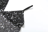 kliou Mesh Sequins Women Tops Summer Thin Shiny V-neck Backless Ruffle Trim Crop Camis Female Popular Hipster Sexy Streetwear