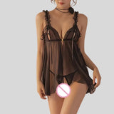 Toucheart Sexy Suspender Nightgown Woman Transparent Lingerie Sex Crotchless Backless Open Bra Body Dress Mesh Erotic Costumes