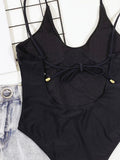 2025 New Sexy Backless High Leg Cut Women Swimwear One Piece Swimsuit Female Padded Black Leopard Bather Bathing Suit Swim Lady