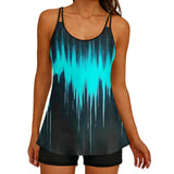 2026 Printed Tankini High Waist Strappy Swimsuit Women Two Pieces Swimwear Female Bathers Swimming Bathing Swimming Swim Suit