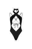 Sexy Hollow Out One Piece Swimwear Push Up Women's Swimsuit  2024 Trend Solid Bath suits Halter Monokinis Summer Beachwear
