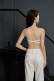 Sexy Japanese Satin Halter Bra Strapless Seamless Two-Way Wear Adjustable Comfort Back Fit Wirefree Lingerie Set S-XL MOYISU Bra