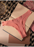Ice Silk Leopard Women Panties Sexy G String Thong Seamless Underwear T Back Candy Color Girls Briefs Underpants Plus Size M-XXL