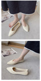 2025 Women Pointed Toe Flats Breathable Fabric Spring Summer Flat Shoes Soft Sole Slip-on Girls Daily Walking Driving Loafers