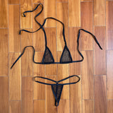 DEKA Women Sexy Bandage Mini Micro Bikini Set Mesh Transparent Erotic Bathingsuit Beachwear Sunbath Lingerie Underwear Plus Size