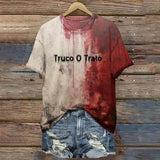 Halloween Bloody Shirt For Women Funny O Neck Short Sleeve Halloween Blood Clothes Gift Blood Short Sleeve Sports Shirts