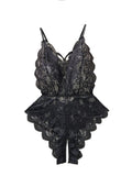 Floral Lace Coverall For Women Bodysuit Homewear Modest Nightdress Comfortable Lingerie
