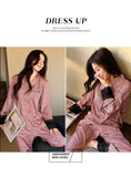 2026 Pajamas for Women Ice Silk Sexy Lace Small Leopard Print Long Sleeve Home Clothes Pajamas Set Can Be Weared Outside