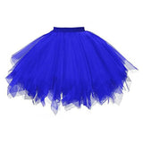 Women Skirt A-line Big Swing Multi-layered Candy Color High Elastic Waist Fluffy Gauze Dancing Performance Short Pleated Skirt