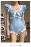 Female One-piece Swimsuit, Cute Girl, Conservative Coverage, Slimming Effect, Instagram Style New Vacation Hot Spring Swimsuit