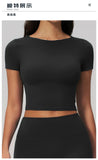 Brushed Yoga T Shirts Women Short Sleeve O Neck Slimming Sports Top Breathable Gym Running Fitness T-shirt Workout Clothes