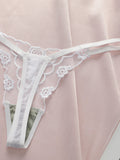 6pcs Ladies' New Lace Sexy Black And White Embroidered Flower Print Sexy Set Thong Underwear C2648