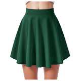 Women's High Waist A Line Skater Skirt Casual Solid Flared Mini Skirt Soft Stretch Summer Casual Sports Golf Tennis Short Skirts