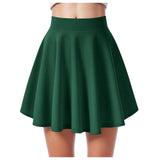 Women's High Waist A Line Skater Skirt Casual Solid Flared Mini Skirt Soft Stretch Summer Casual Sports Golf Tennis Short Skirts