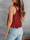 2026 Summer Fashion Women's Tanks Sexy Sequins Camisole Lady Casual Sliver Women's Strap Top Night club Streetwear Y2K Dress up