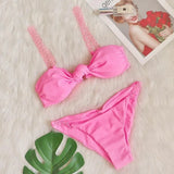Bikini 2026 Sexy Swimwear Swimsuit Women Knotted Colorful Chain Bikini Set Bathing Suit Beach Female 4 Colors Biquinis Feminino