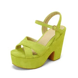 Plus Size Shoes for Women Summer Fashion Candy Colors Buckle Strap High Heel Peep Toe Wedges Sandals Casual Women Beach Shoes
