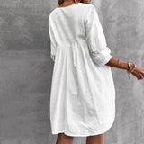 Boho Dress For Women Casual Summer Lace Dresses V Neck Short Sleeve Beach Sundress Swing Vestidos Fashion Slim Lace Plus Size