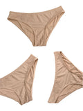 Simple, Smooth, Seamless, Solid Color, Mid-Low Waist Briefs for Women, Summer Ice Silk Women's Underwear, Pure Cotton Crotch