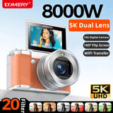 18X 80MP Digital Camera Flip Screen Front Rear Dual Lens Selfie Vlog Camcorder 4K Camera For Livestream Wide Angle Macro Lens