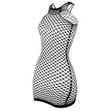 Fishnet Women Sexy Beach Cover Up Dress Women Stretch See Through Sleeveless without Bikini Swimsuit Cover up Mini Beachwea