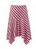 Summer Women's Irregular Hem Midi Skirt Stylish Dots Printed Low Rise Looose A Line Skirts Casual Bohemian Long Skirts