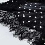 FDYOUI 2026 Woman Clothes Lace Patchwork Polka Dot Skirts Female Sexy Tight Short Skirt Black Party Night Club Dress Streetwear