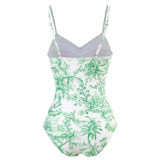 2024 Sexy Women Push Up One Piece Swimwear Girl Bikini Swimsuit White Print Summer Beach Skirt Bathing Suit Dress