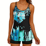 2026 Printed Tankini High Waist Strappy Swimsuit Women Two Pieces Swimwear Female Bathers Swimming Bathing Swimming Swim Suit