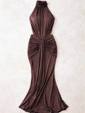 Luxury Waistless Women One Piece Swimsuit With Skirt Fashion Sexy Halter Lady Swimwear Slimming Bodysuit Party Dress Beachwear