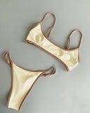Sexy Micro Bikini 2026 Women Bandeau Padded Thong Swimsuit Female Cut Out Bathing Suit Swimwear Biquini swim