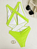 Scrunch Butt Swimsuits Deep V Neck Cross Backless One Piece Swimsuit Women Swimwear Female Monokini High Cut Bathing Suit Swim