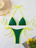 Halter Triangle String Thong Bikinis 2026 Women Sexy Swimsuit Solid Brazilian Swimwear Female Bathers Bathing Swimming Swim Suit