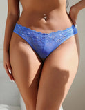 Pink Rose Lace Cross Strap Open Crotch Panty for Women Plus Size Sheer Thong Underwear