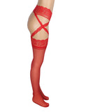Luxury Lace Pantyhose Garter Belt Tights Cross Lace Waistband High Elastic Sexy Stockings Women Fashion Hosiery Plus Size XS-5XL