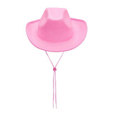 Women Men Cowboy Hat Classic Roll Up Brim Fedora Cowgirl Hat Western Retro Sun Cap Stage Performance Hat
