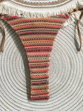 Sexy Coffee Striped Micro Bikini Set 2026 Women Halter Push Up Bra Bandage Thong Swimsuit Summer Bathing Suit Holiday Swimwear