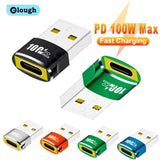 Elough USB To Type C OTG Adapter USB C Female to USB A Male Converter For PC Samsung Xiaomi 100W Fast Charging Adaptador USB 2.0