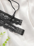 Women's Embroidered Breathable Lace Sexy Bra with Steel Hoop Collar Push Up Shoulder Straps Adjustable for Daily Comfort A3166
